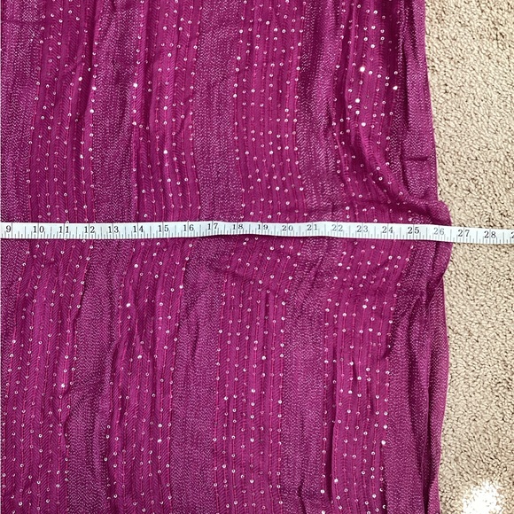 NWT Cejon Magenta silver thread & sequins womens infinity scarf | lightweight - Picture 9 of 10